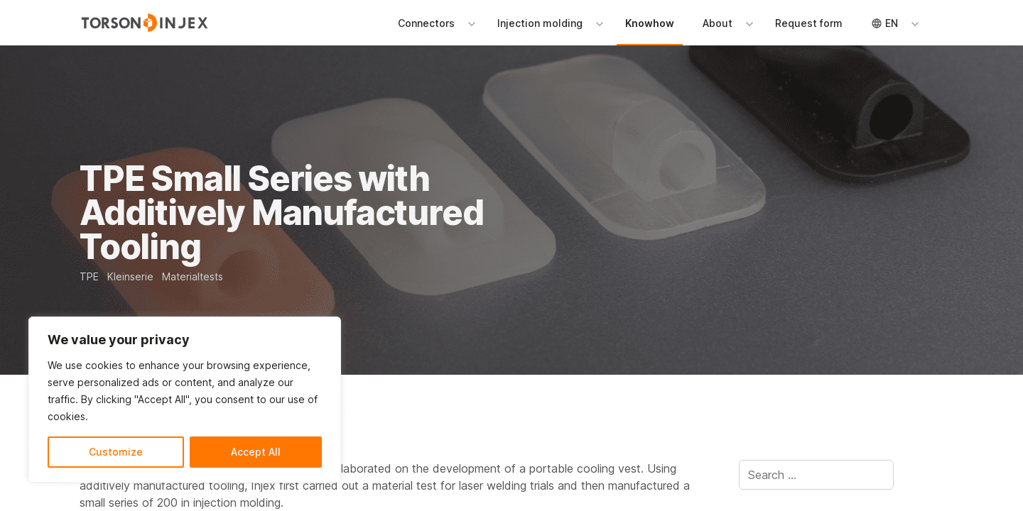 Tpe Small TPE Small Series with Additively Manufactured Tooling | Torson Injex